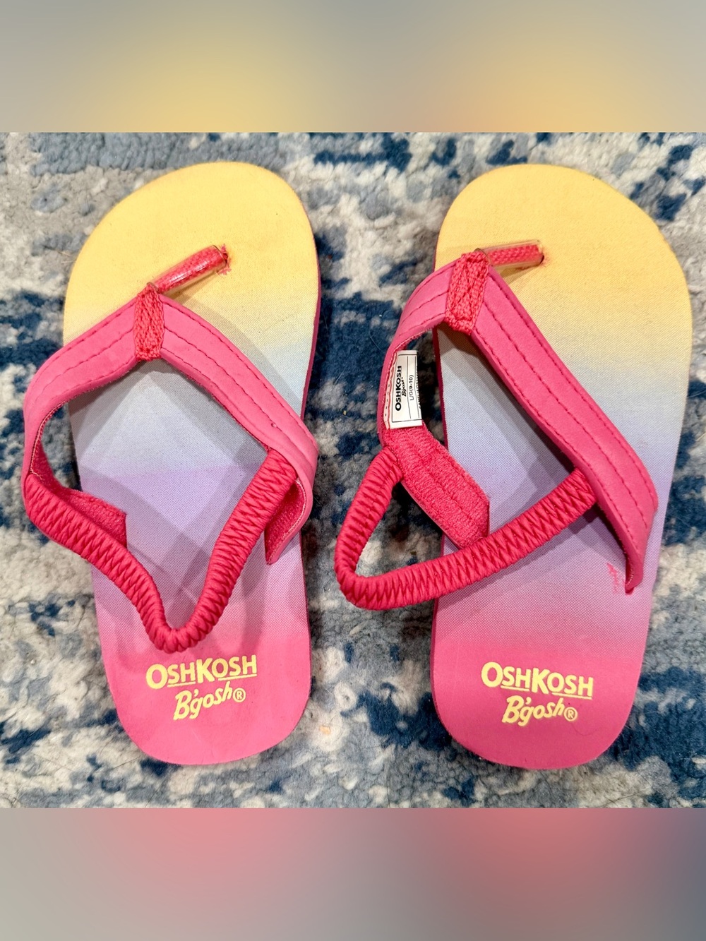 OshKosh B'gosh Girls' Pink to Yellow Ombre Flip Flop Sandals